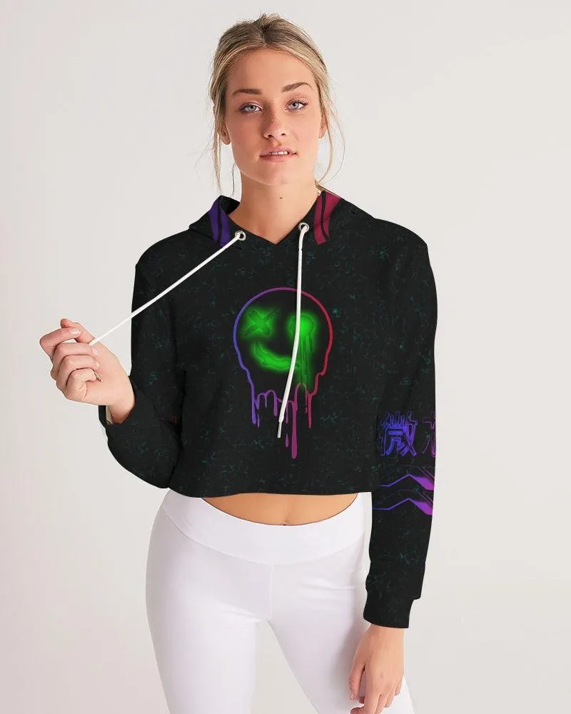 Ghost Glitch Women's Cropped Hoodie