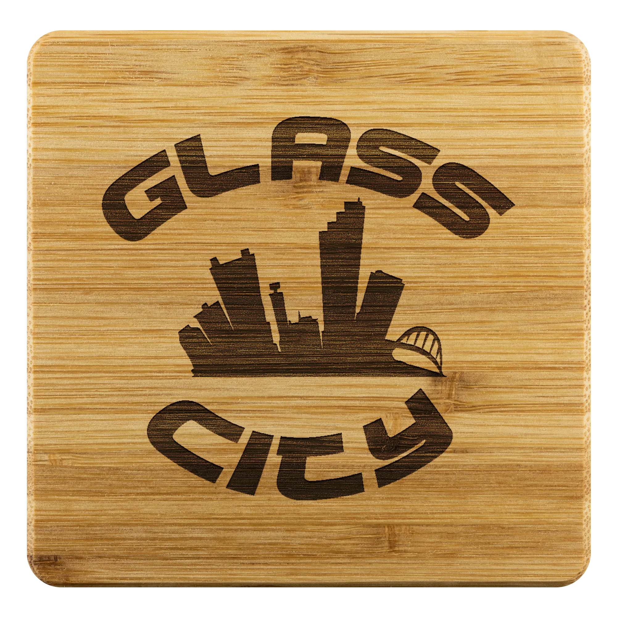 Glass City - Bamboo Coaster Set