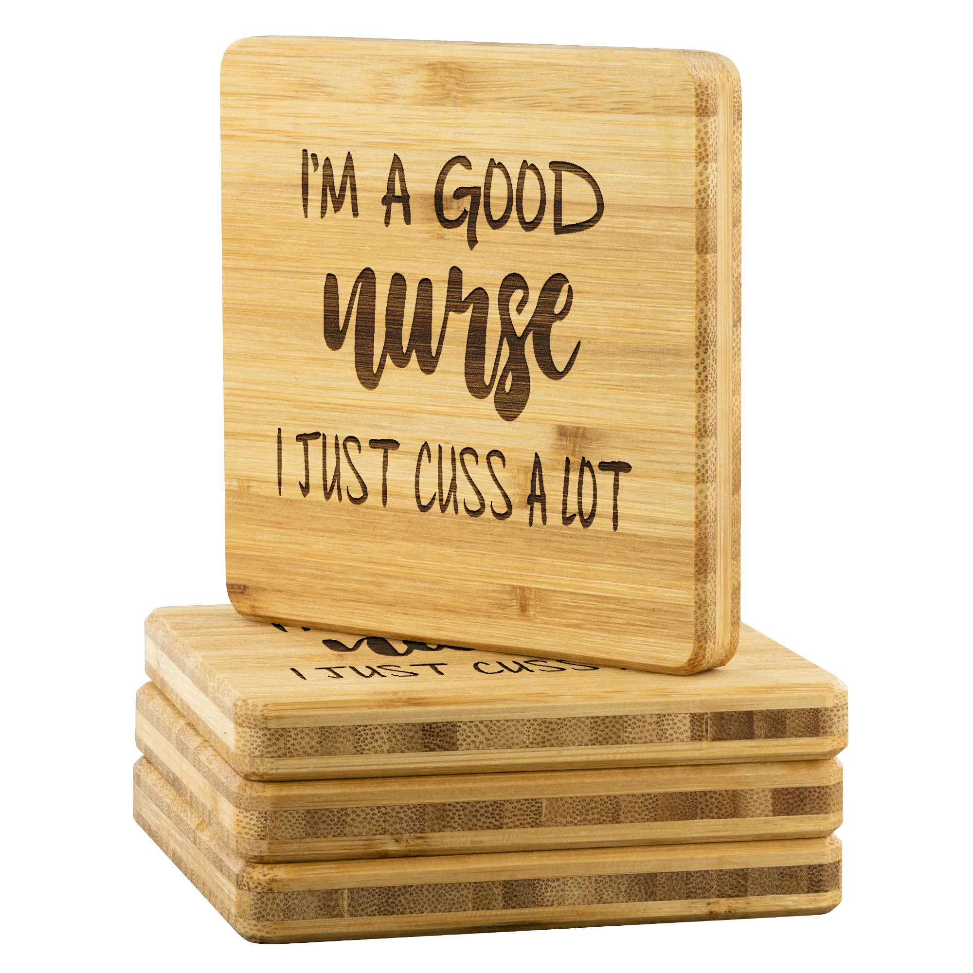 Good Nurse - Bamboo Coaster Set