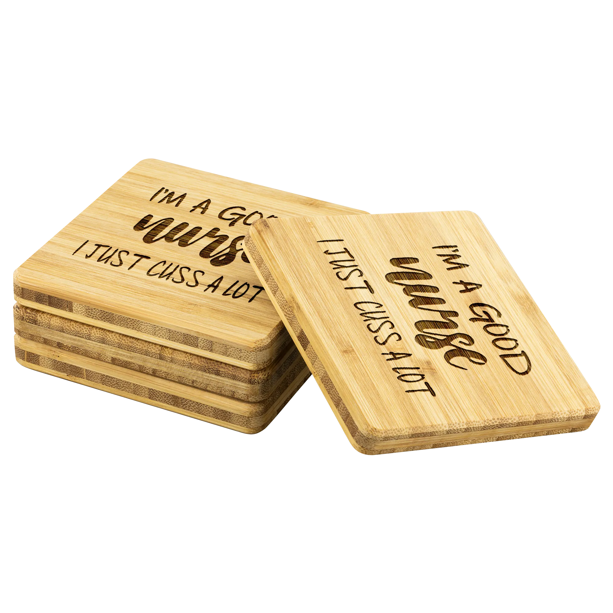 Good Nurse - Bamboo Coaster Set