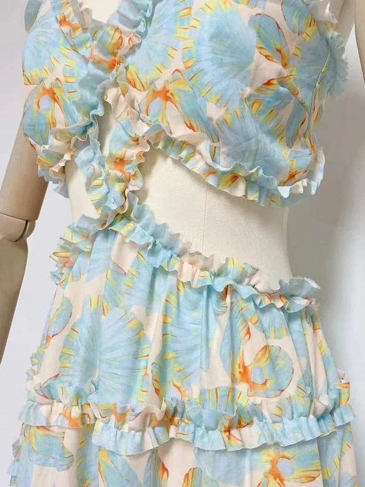 Hollow Out Colorblock Dress