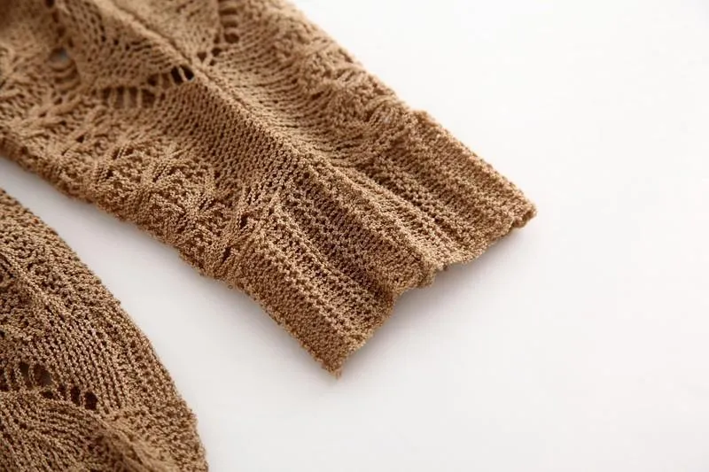 Hollow Out Knitted Crop Sweater