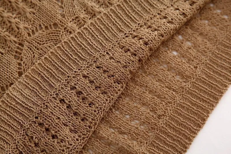 Hollow Out Knitted Crop Sweater