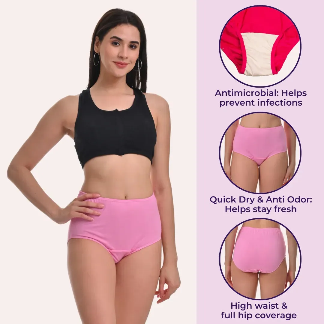 Hygiene Panties | High Waist | Brief Fit | Prevents UTIs | Pack Of 2
