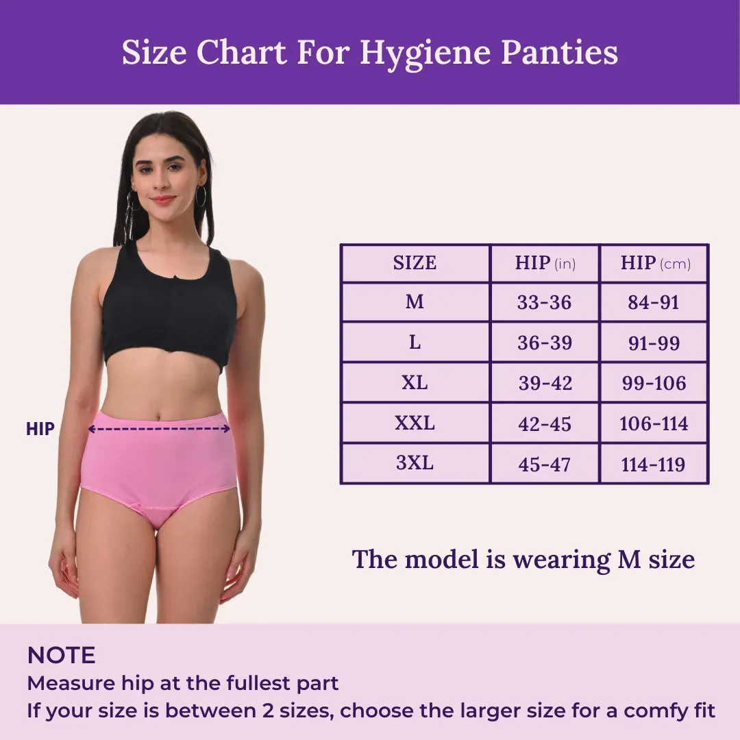 Hygiene Panties | High Waist | Brief Fit | Prevents UTIs | Pack Of 2
