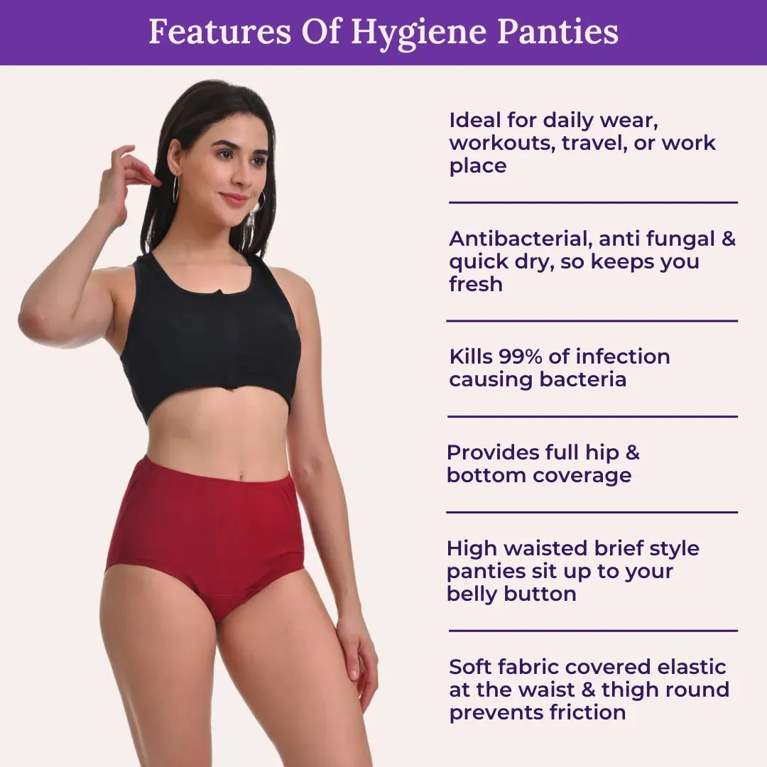 Hygiene Panties | High Waist | Brief Fit | Prevents UTIs