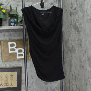 Isabella Rodriguez Womens Ruched Burnout Sleeveless Blouse Shirt Top Black M
