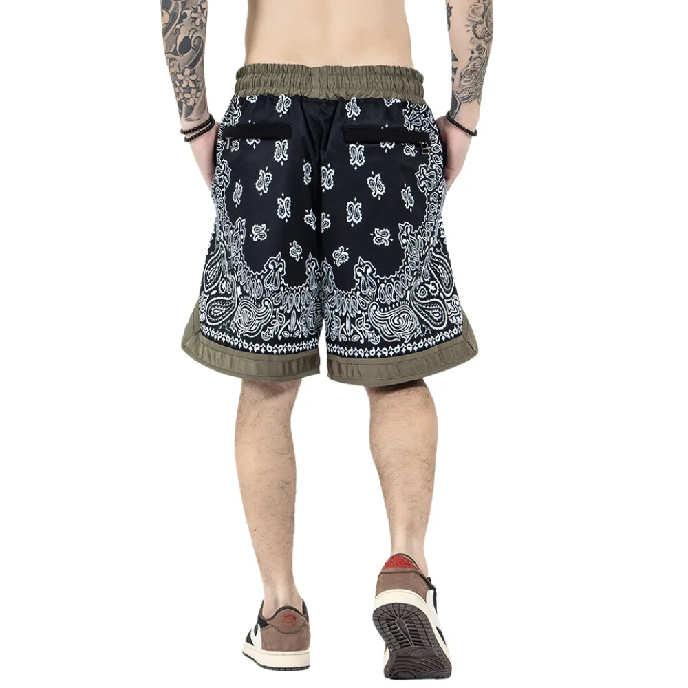 Japanese Cashew Flower Patchwork Shorts