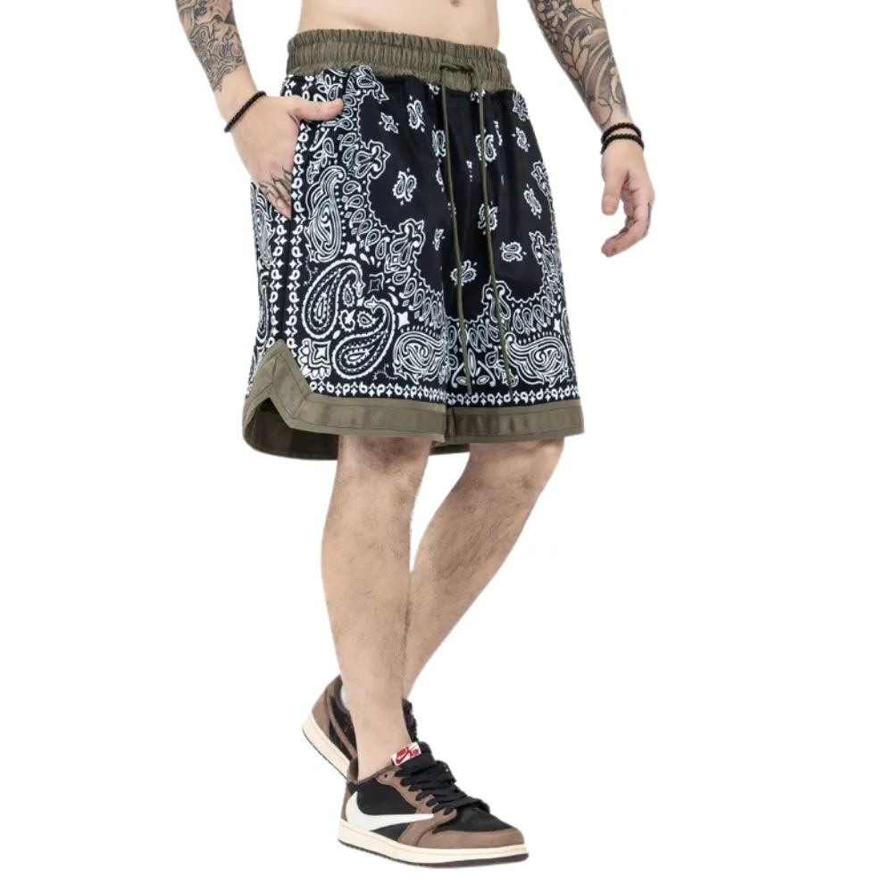 Japanese Cashew Flower Patchwork Shorts