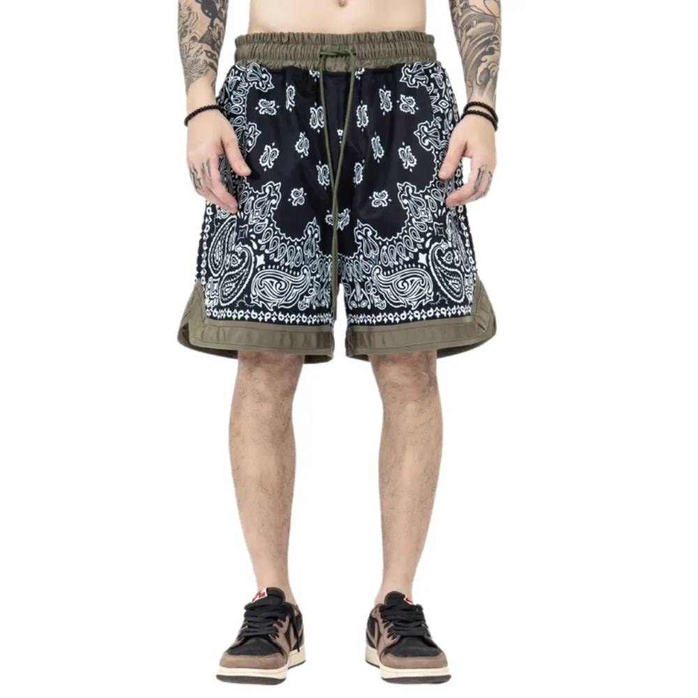 Japanese Cashew Flower Patchwork Shorts