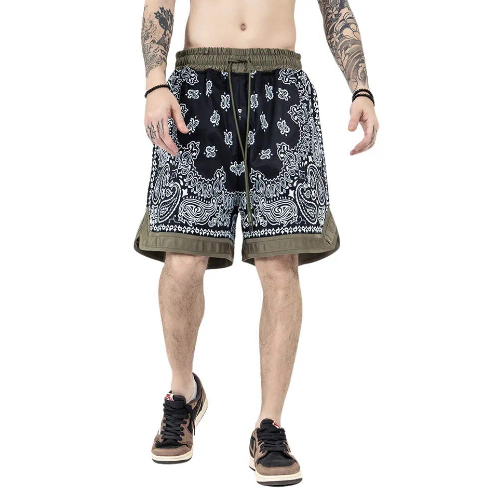 Japanese Cashew Flower Patchwork Shorts