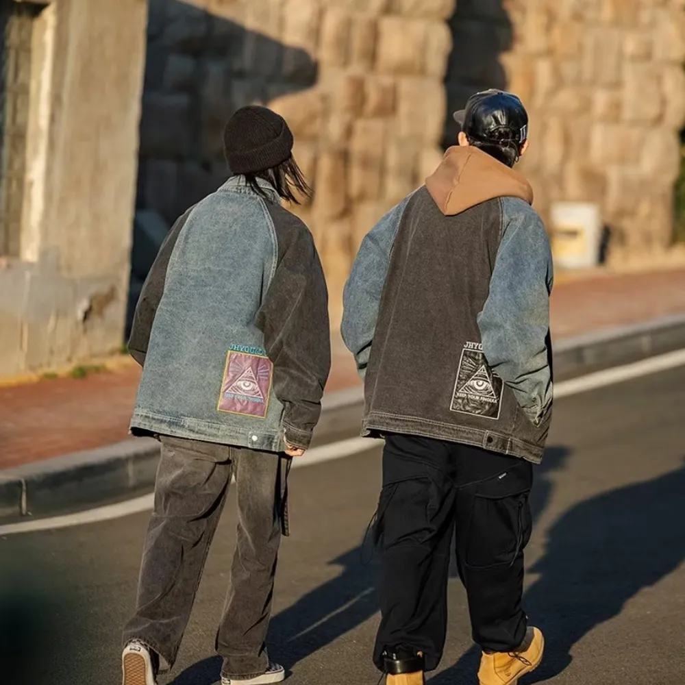Japanese Patchwork Letter Raglan Jacket