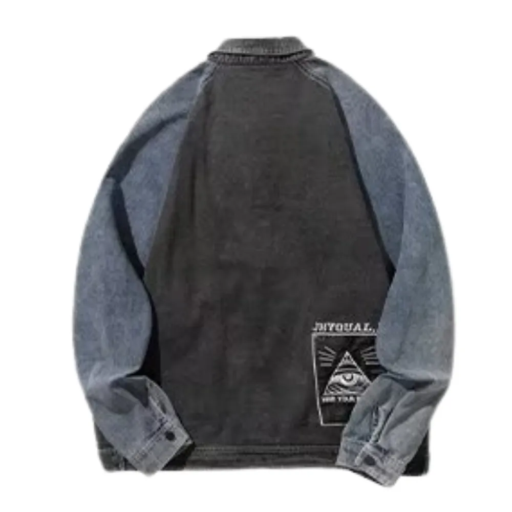 Japanese Patchwork Letter Raglan Jacket