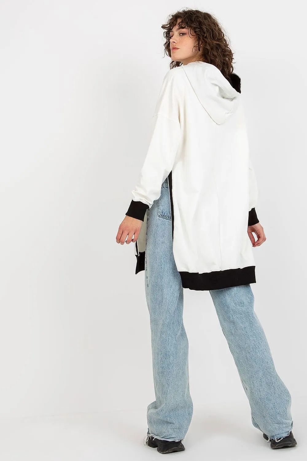 JTDF California Long Casual Sweatshirt with Hood & Side Slits