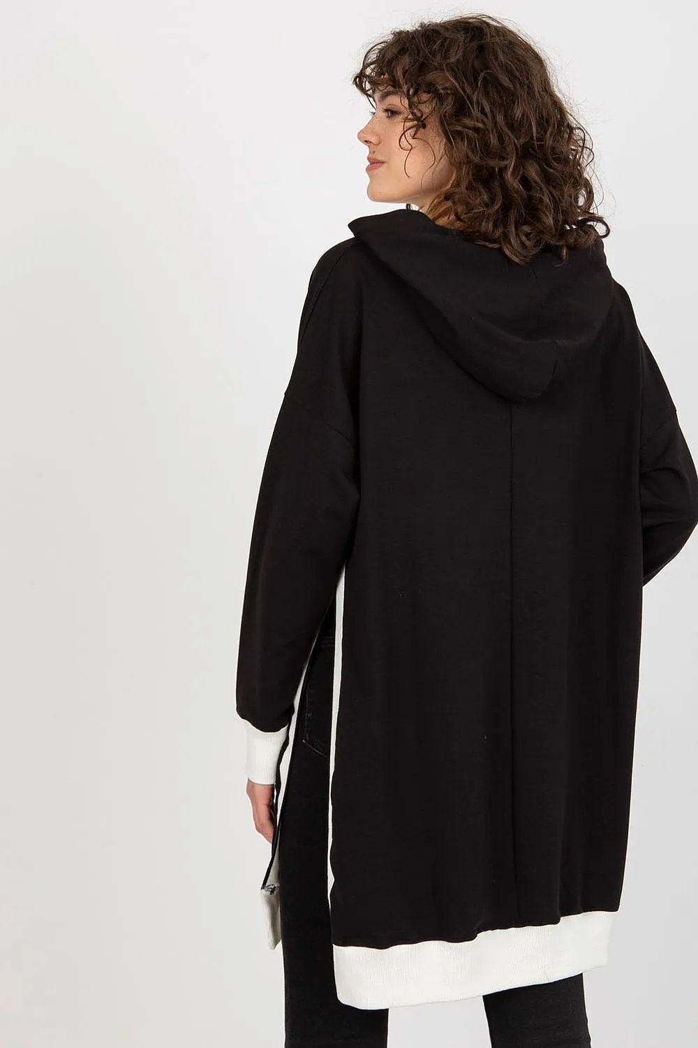 JTDF California Long Casual Sweatshirt with Hood & Side Slits