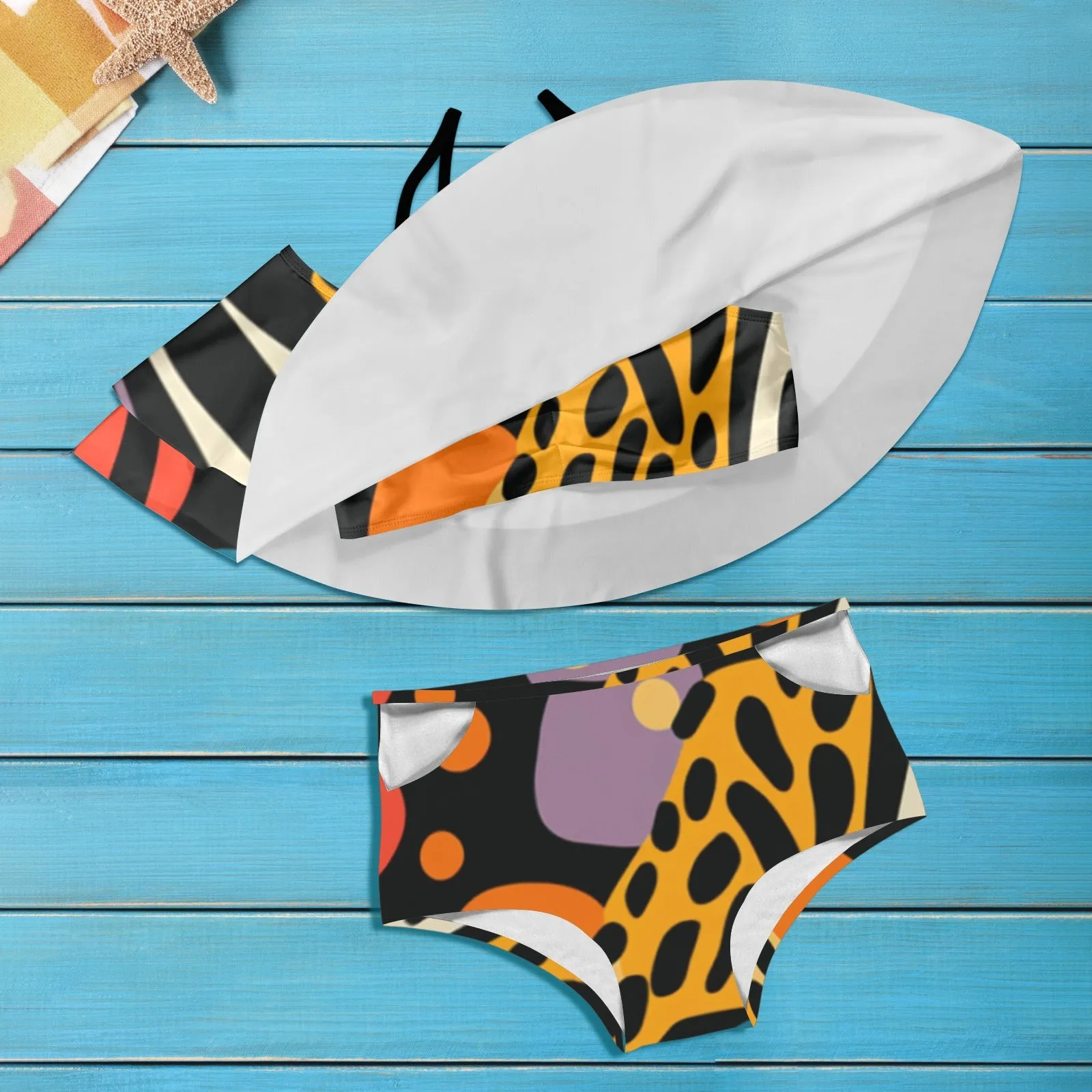 Jungle Game Fever Women's Ruffle Off Shoulder Bikini Swimsuit