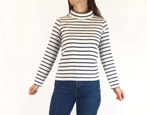 Kumo blue and white striped high neck top size 8