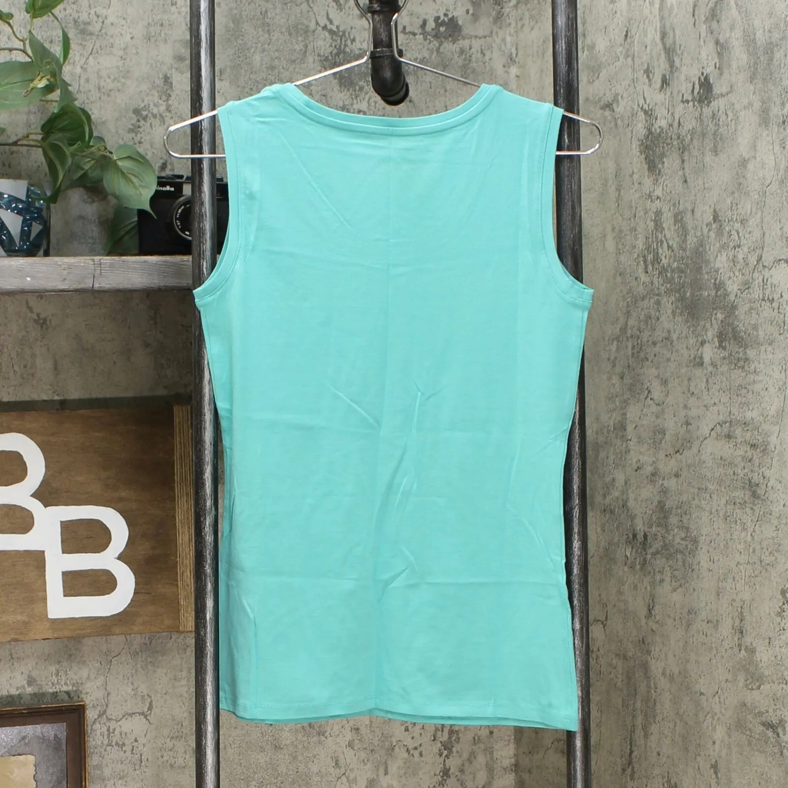 Lemon Way 2 Pack Women's Scoop Cotton Blend Tank Tops Blue/ Pink XS