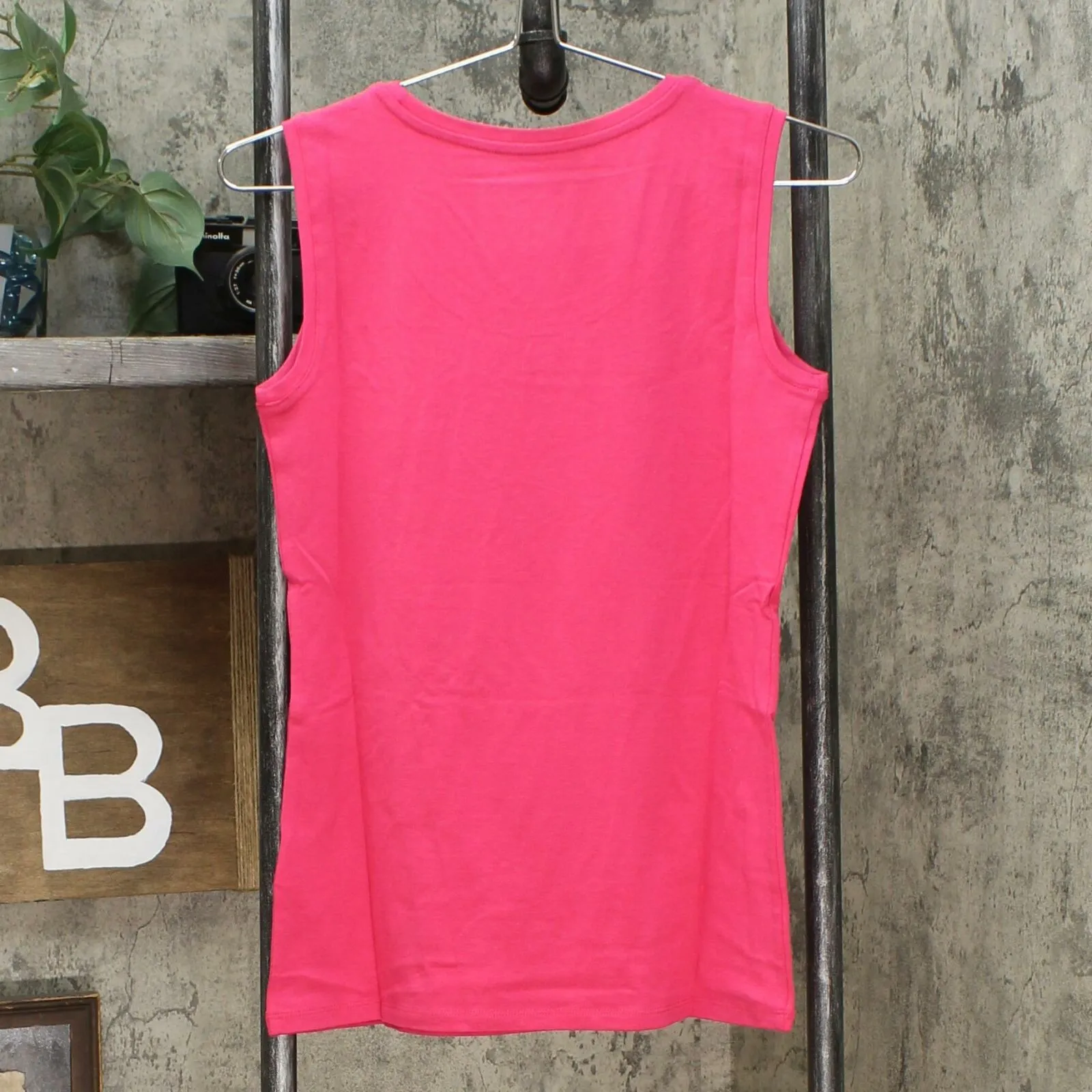 Lemon Way 2 Pack Women's Scoop Cotton Blend Tank Tops Blue/ Pink XS