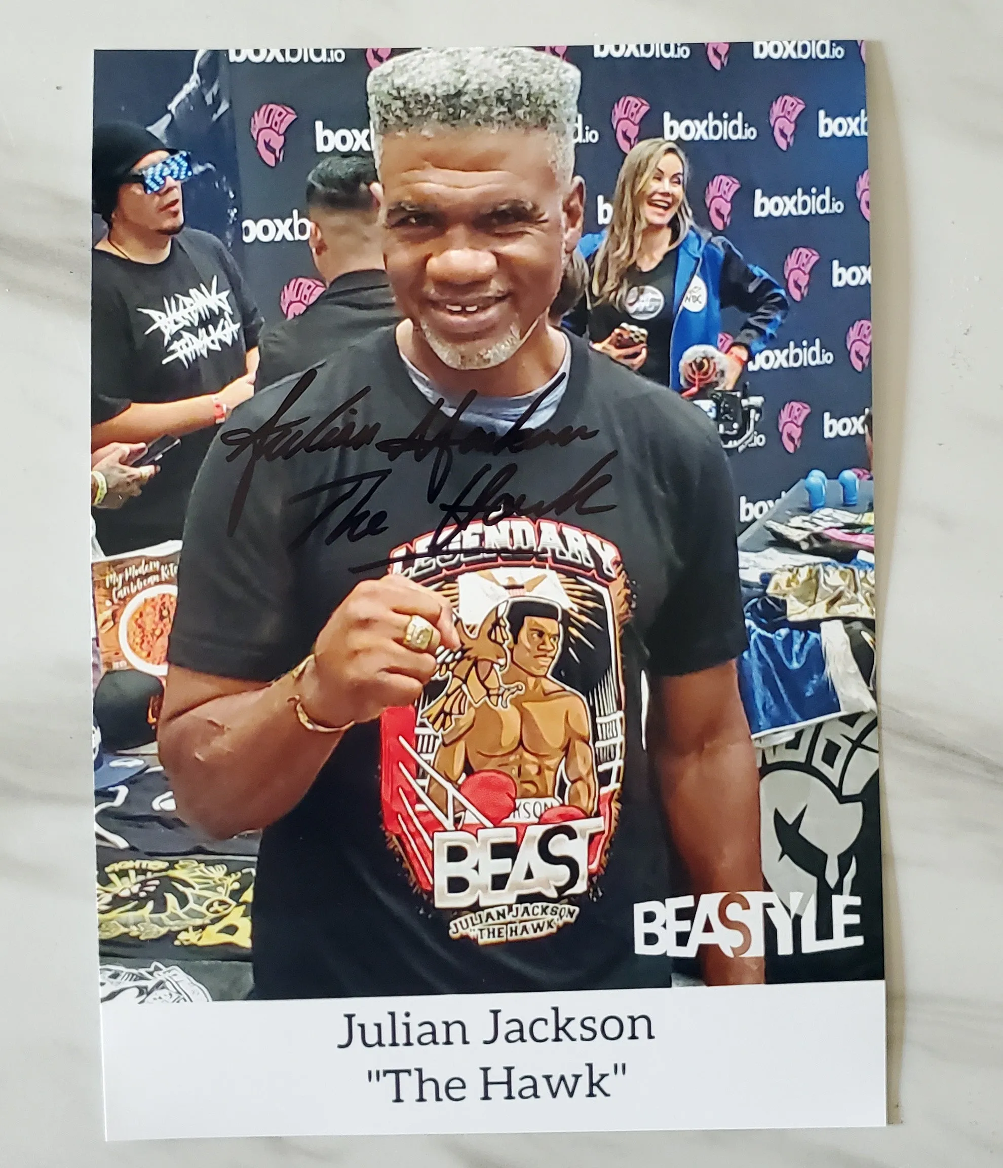 Limited Edition Julian Jackson Hawk Tops   Autographed Pic