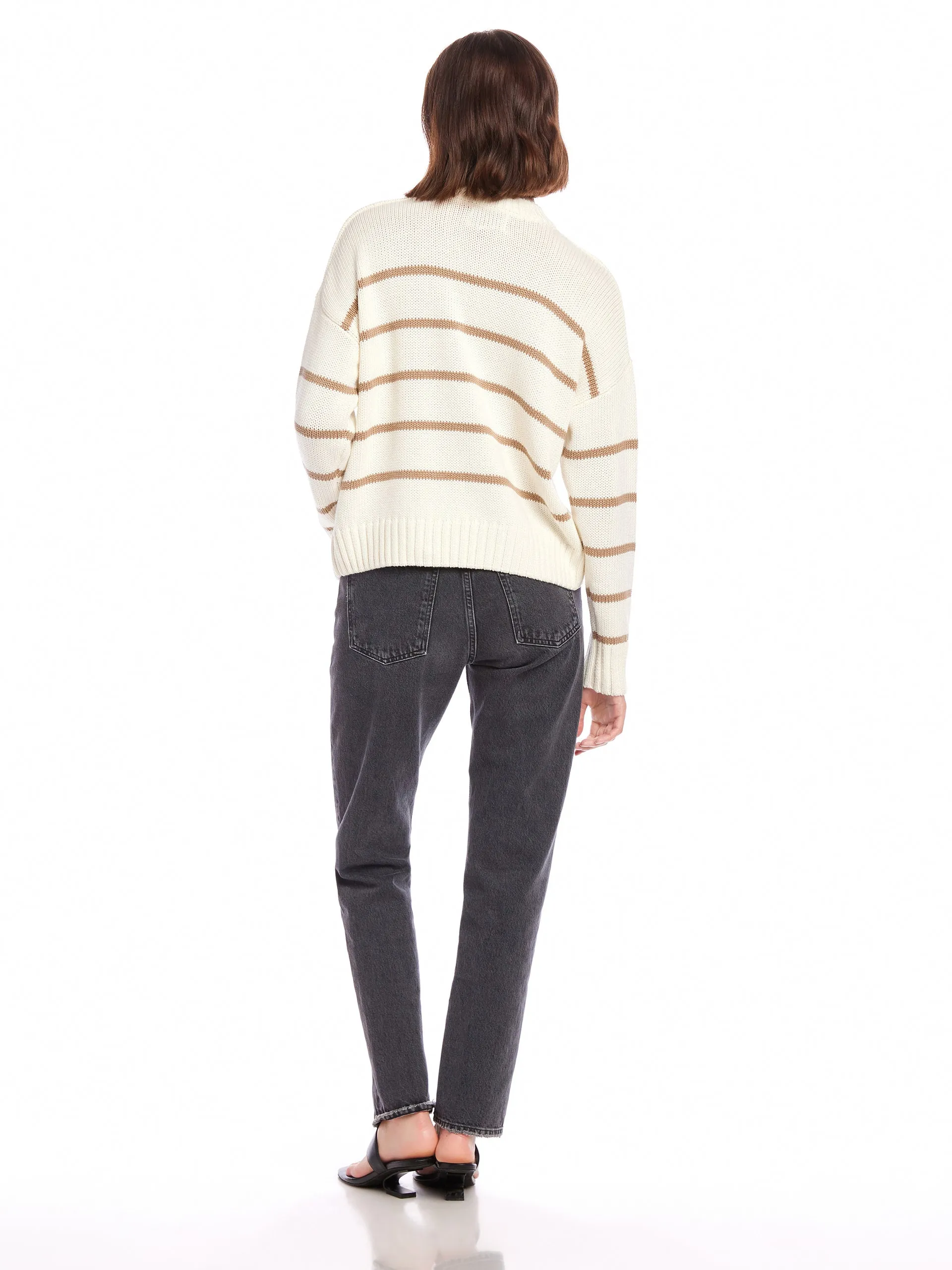 LUCA STRIPED COTTON BLEND CREW NECK SWEATER