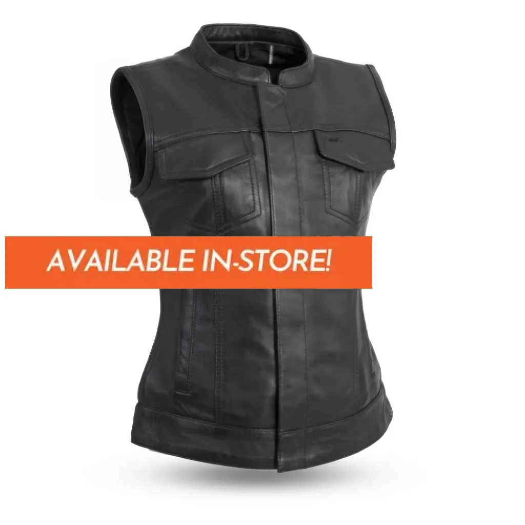 Ludlow Women's Motorcycle Leather Vest  - Extreme Biker Leather