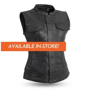 Ludlow Women's Motorcycle Leather Vest  - Extreme Biker Leather