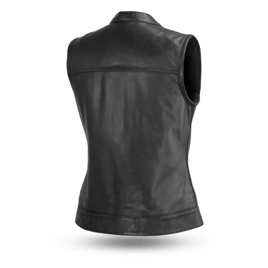 Ludlow Women's Motorcycle Leather Vest  - Extreme Biker Leather