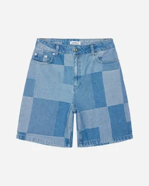 Maggie Patchwork Shorts - Blue
