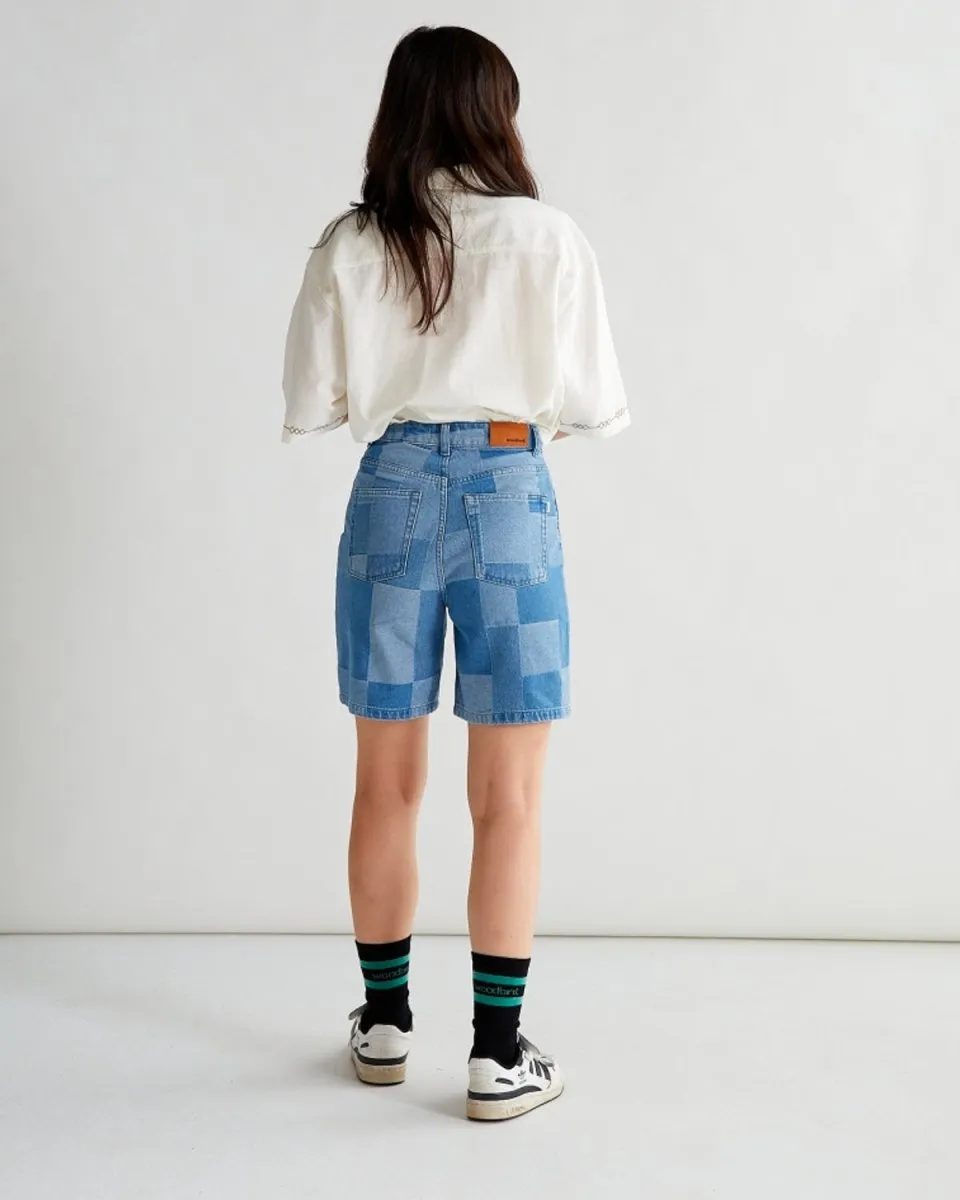 Maggie Patchwork Shorts - Blue