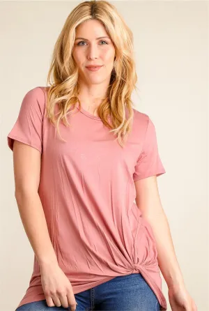 Mauve Tie Hem Blouse