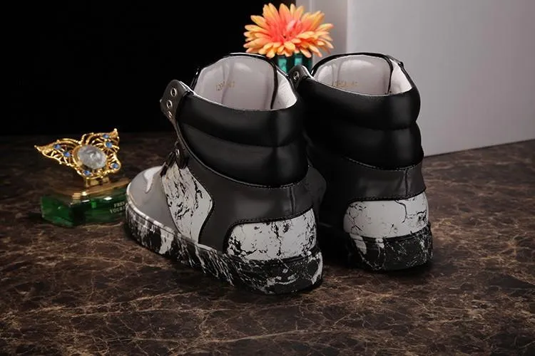 Men's Patchwork Fashion Print High Tops