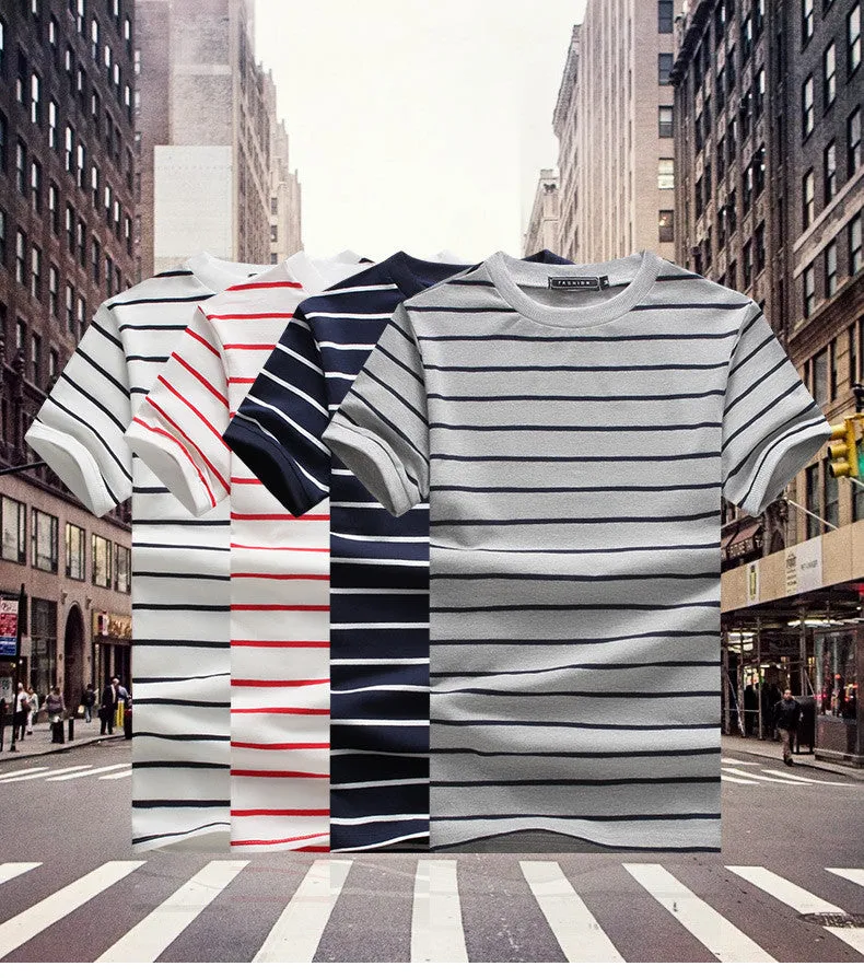 Men's T Shirt Casual Patchwork Short Sleeve