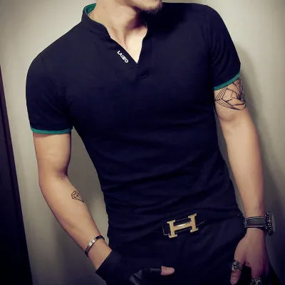 Men's T Shirt Casual Patchwork Short Sleeve