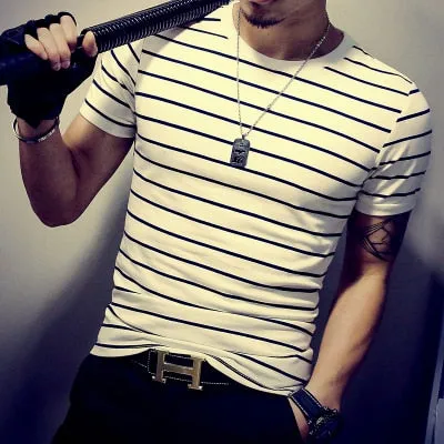 Men's T Shirt Casual Patchwork Short Sleeve