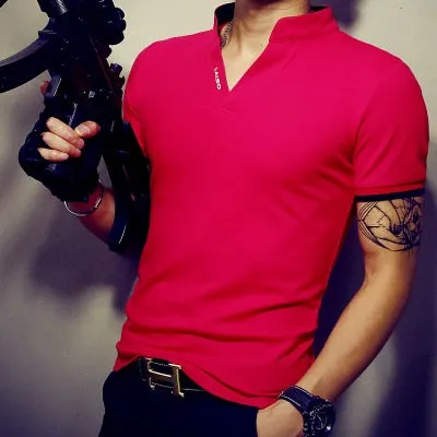 Men's T Shirt Casual Patchwork Short Sleeve