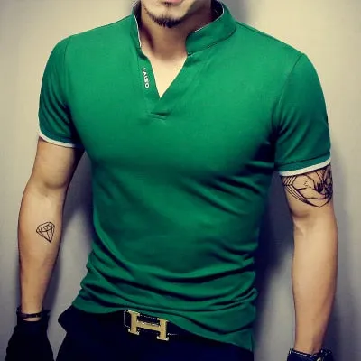 Men's T Shirt Casual Patchwork Short Sleeve