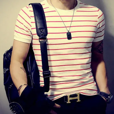 Men's T Shirt Casual Patchwork Short Sleeve