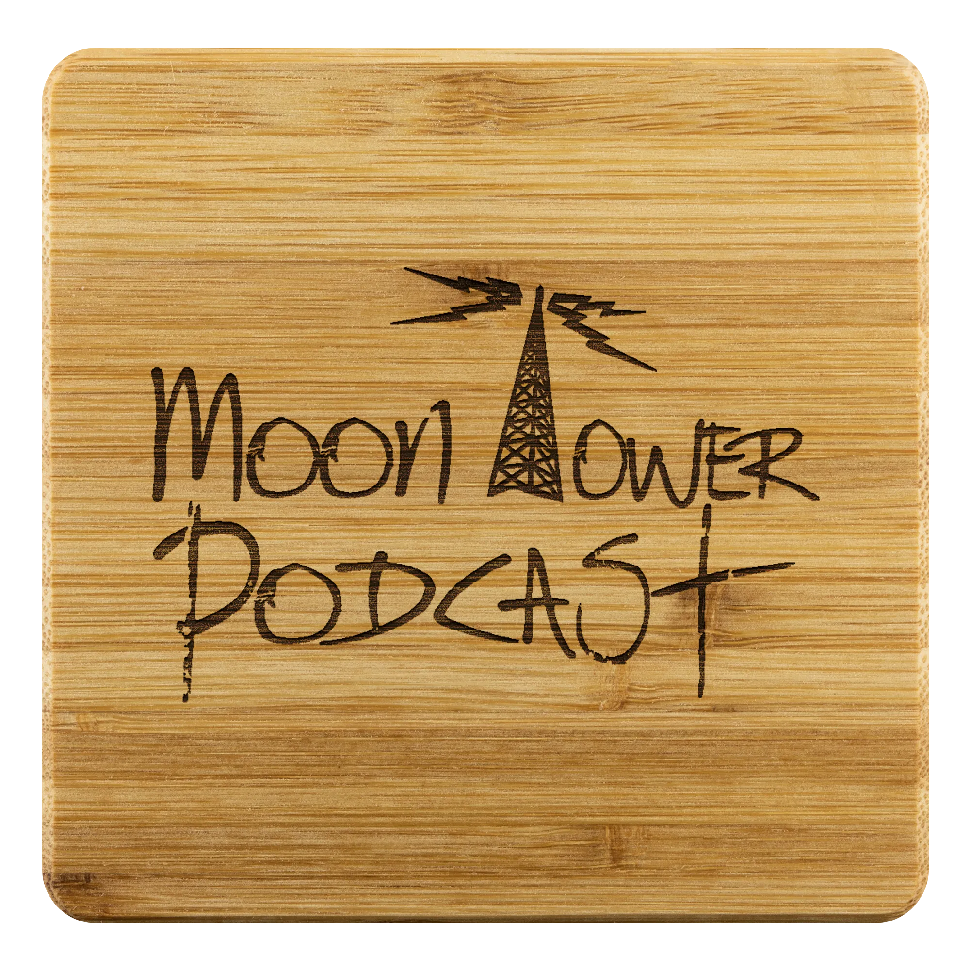 Moon Tower Podcast - Bamboo Coaster Set