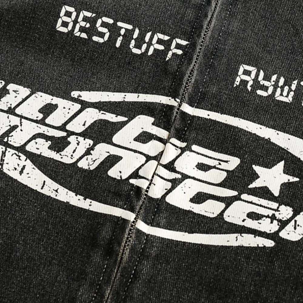Motorcycle Patchwork Denim Jacket