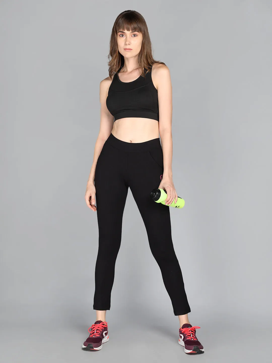 Neva Women Regular Fit Ankle Length Sweatfree Trackpant-Black