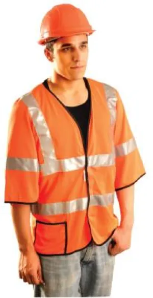 OccuNomix Class 3 Mesh Vests with 3M Scotchlite Reflective Tape, 2X-Large, Hi-Viz Orange, LUX-HSCOOL3-O2X
