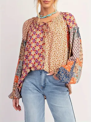 Patchwork Boho Top
