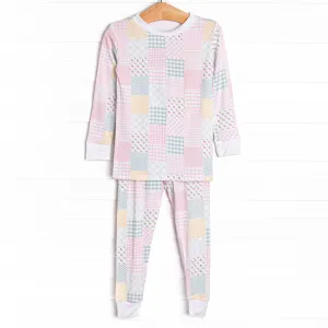Patchwork PJ's Bamboo Pajama Set, Pink