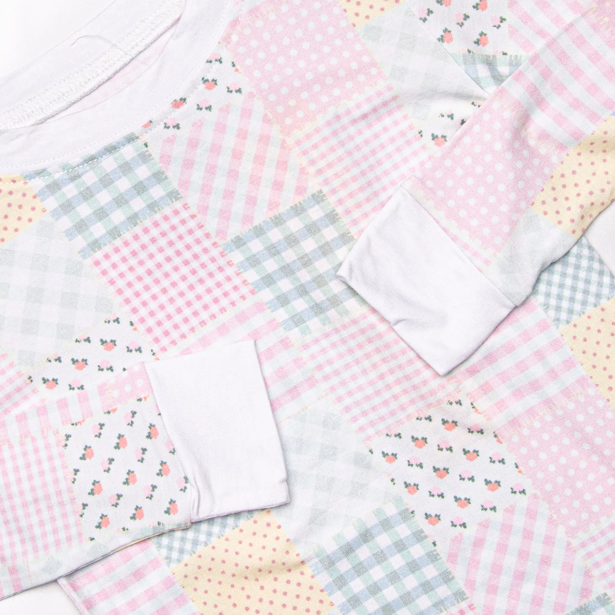 Patchwork PJ's Bamboo Pajama Set, Pink