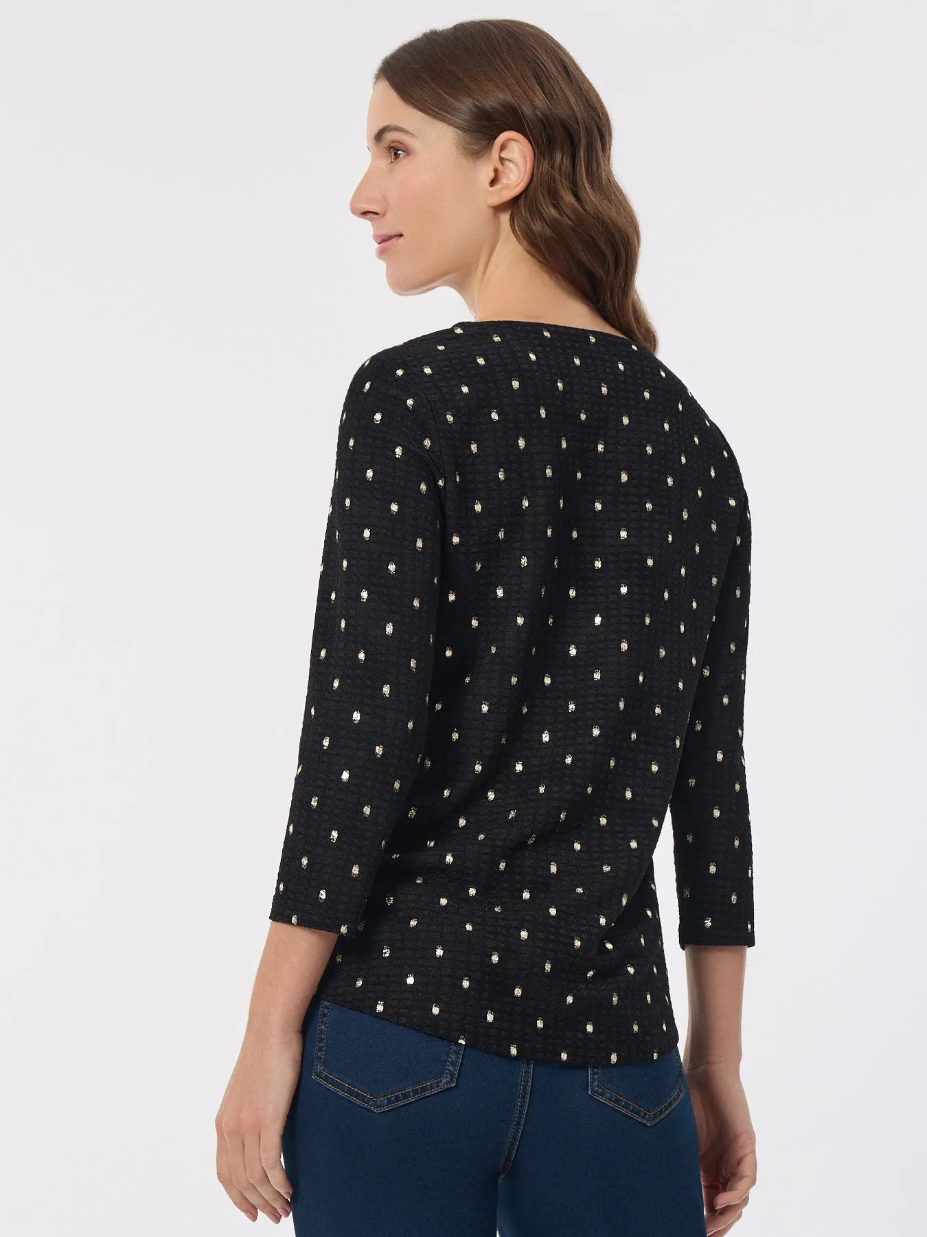 Plus Keyhole Neckline Sparkle Accent Top