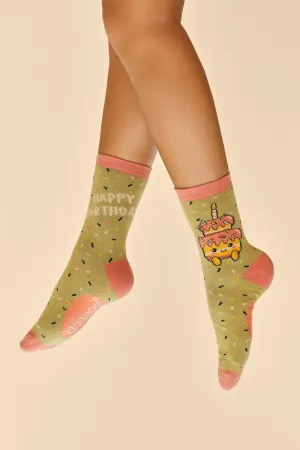 Powder Happy Birthday Tiered Cutie Ankle Socks