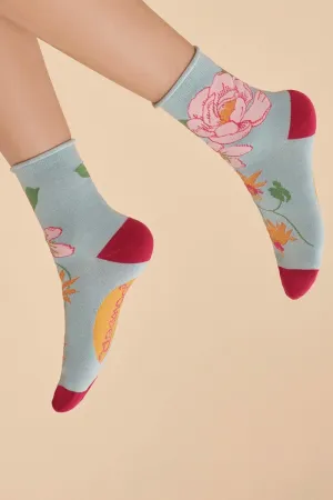 Powder Tropical Flora Socks Ice