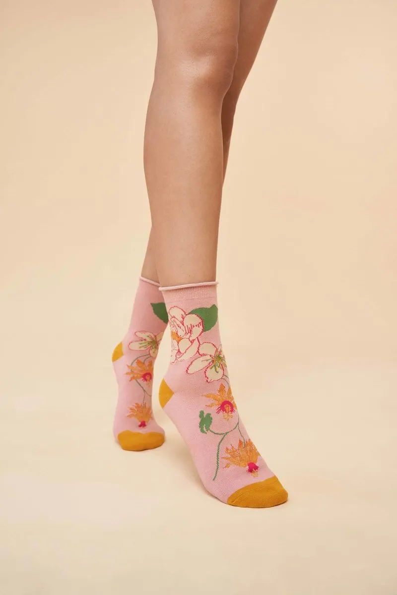 Powder Tropical Flora Socks Petal