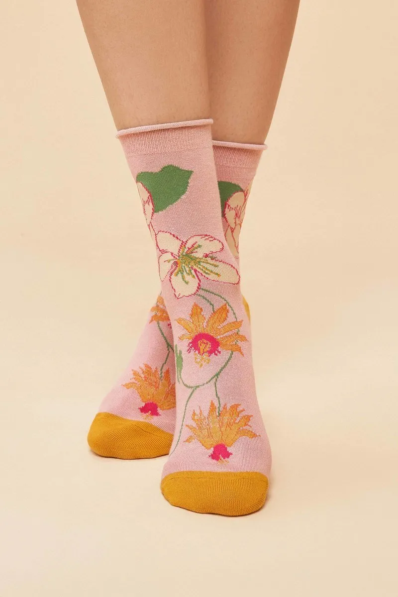 Powder Tropical Flora Socks Petal